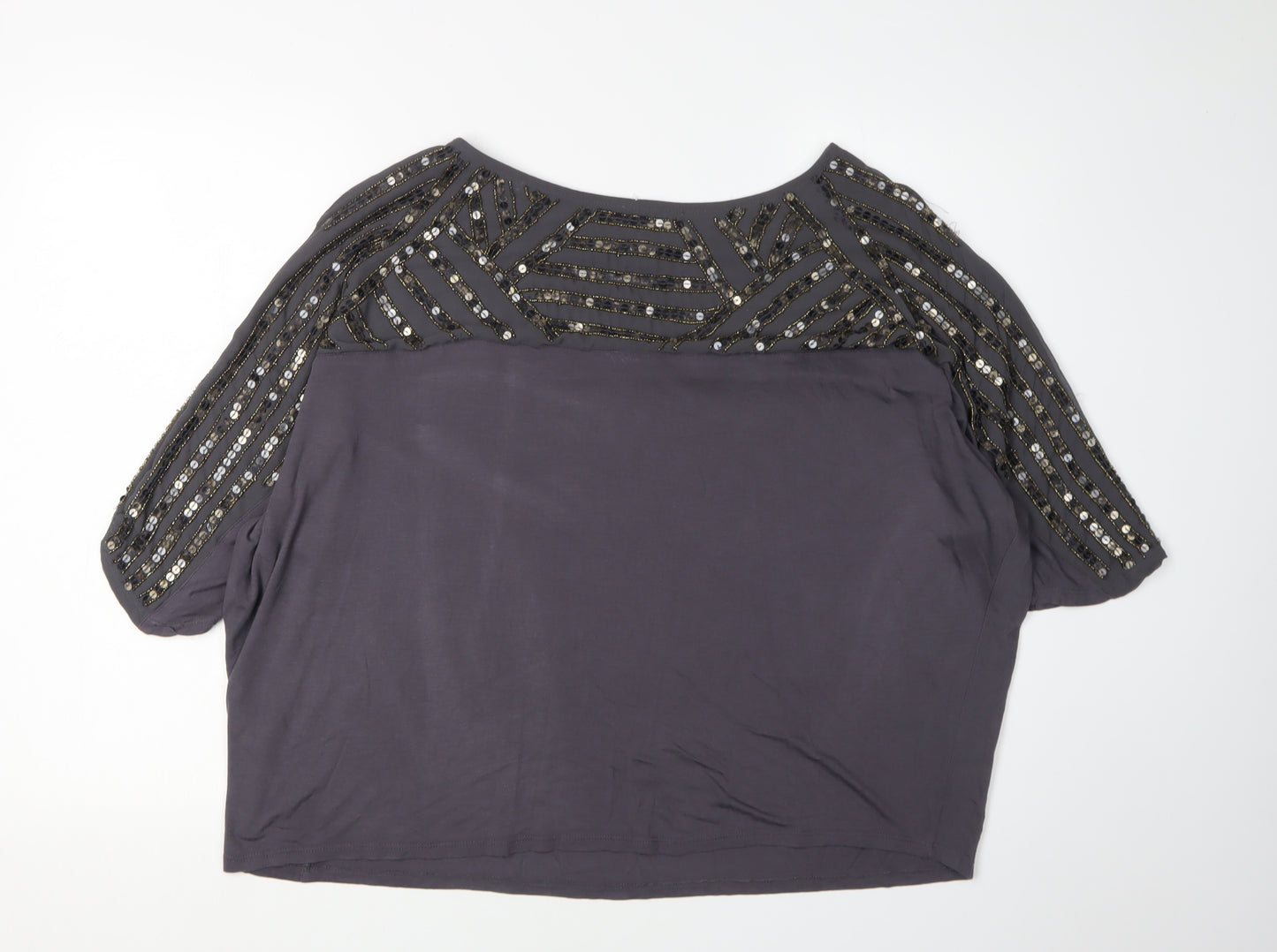 Monsoon Women's Grey Embellished T-Shirt M