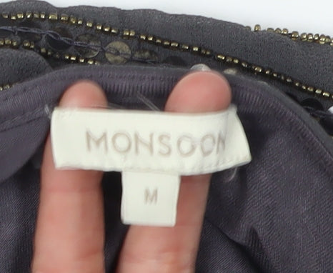 Monsoon Women's Grey Embellished T-Shirt M
