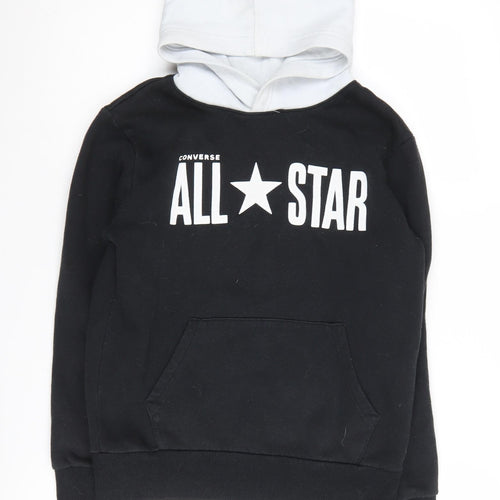 Converse Boys Black Hoodie, Size 10-11 Years, Pullover Style