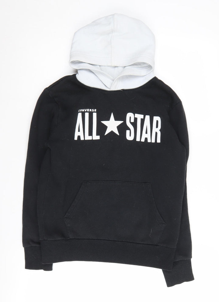 Converse Boys Black Hoodie, Size 10-11 Years, Pullover Style