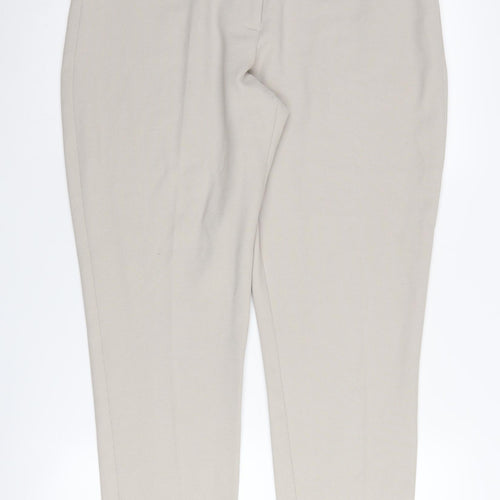 Hobbs Beige Straight Trousers UK 14 Women's