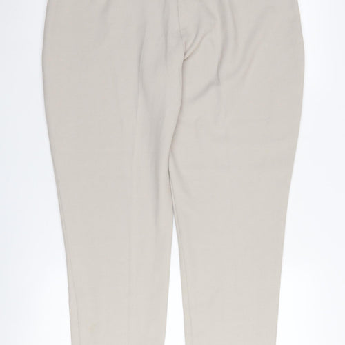Hobbs Beige Straight Trousers UK 14 Women's