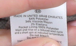 Hobbs Beige Straight Trousers UK 14 Women's