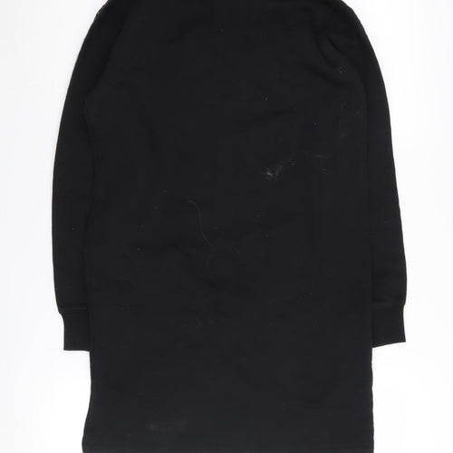 Champion Girls Black Sweatshirt 11Y, Tunic Style, Logo Detail