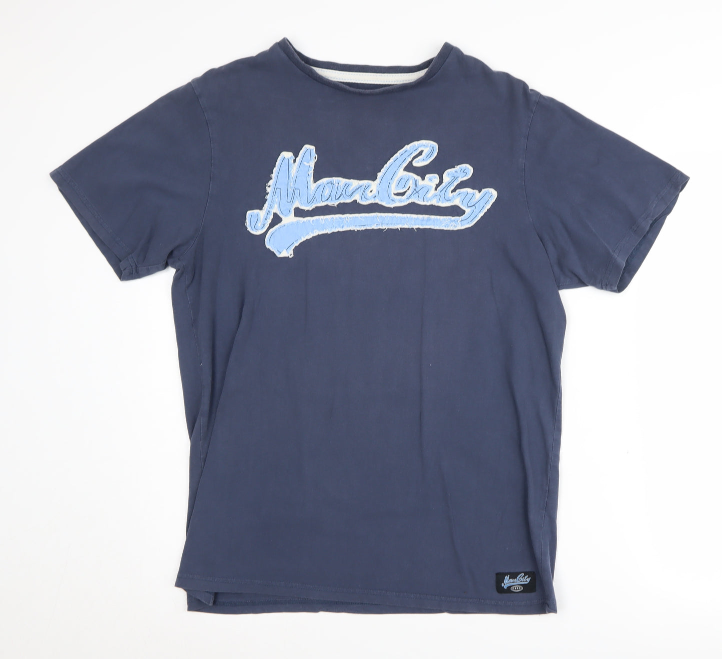 Man City Men’s Blue T-Shirt, Medium, Casual Crew Neck