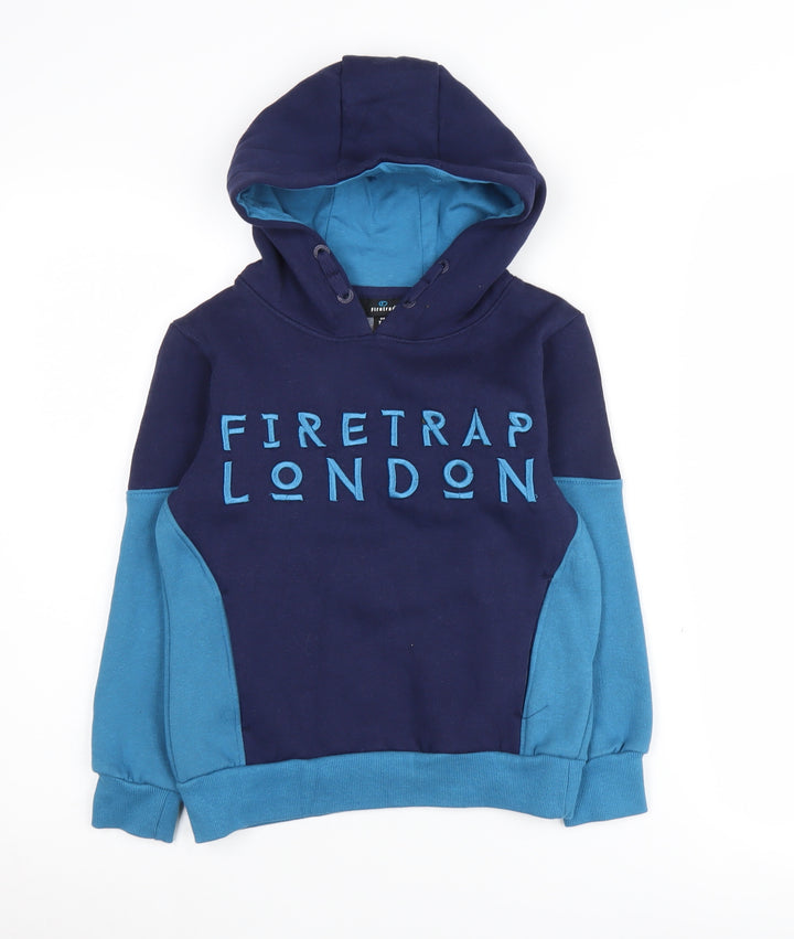 Firetrap Boys Blue Hoodie, 7-8 Years, Pullover, Casual