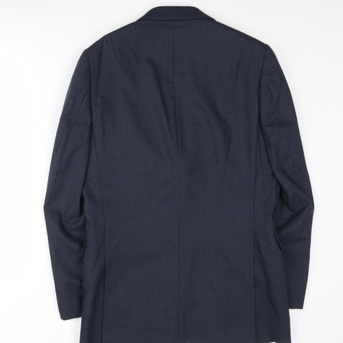 Jaeger Men's Blue 38L Wool Blazer Jacket
