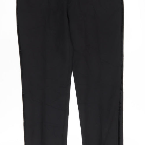 Moss London Women's Black Regular Straight Trousers