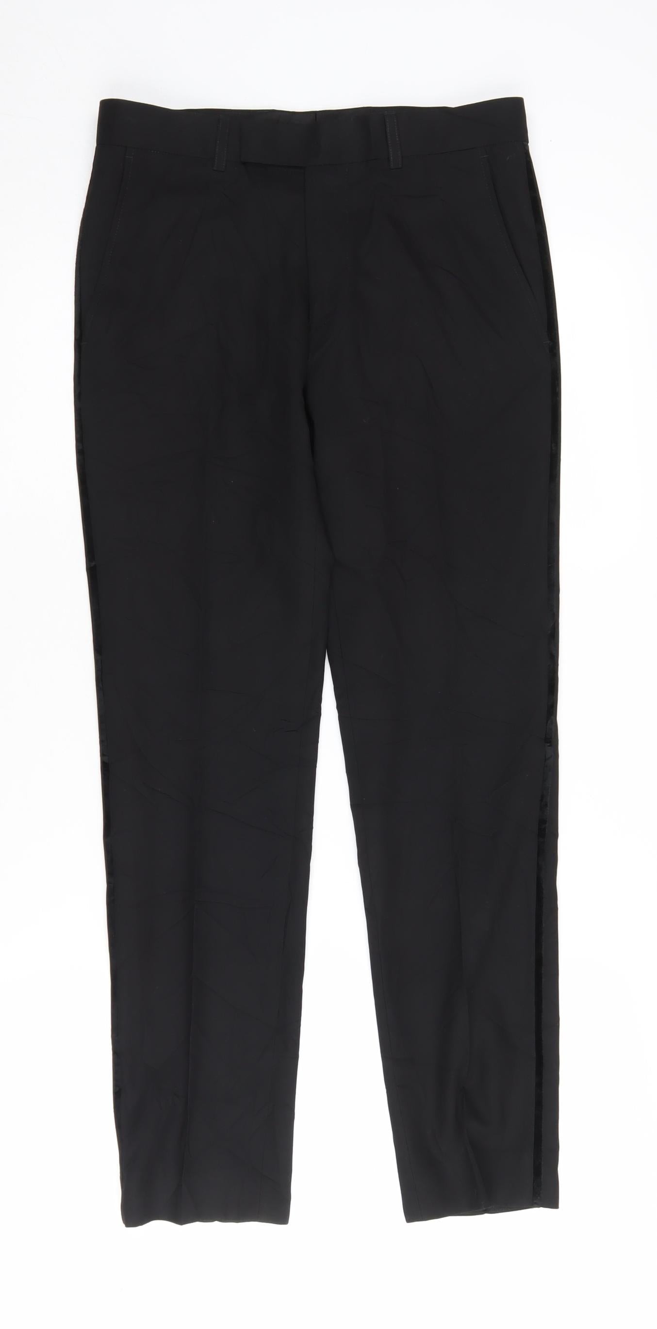 Moss London Women's Black Regular Straight Trousers