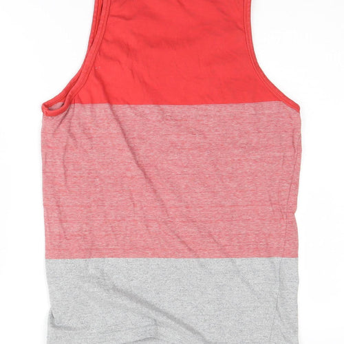 Pierre Cardin Men's Red Sleeveless Colourblock T-Shirt, Size S