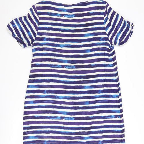 Joules Women's Blue Striped Dress UK 14 Casual