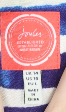 Joules Women's Blue Striped Dress UK 14 Casual
