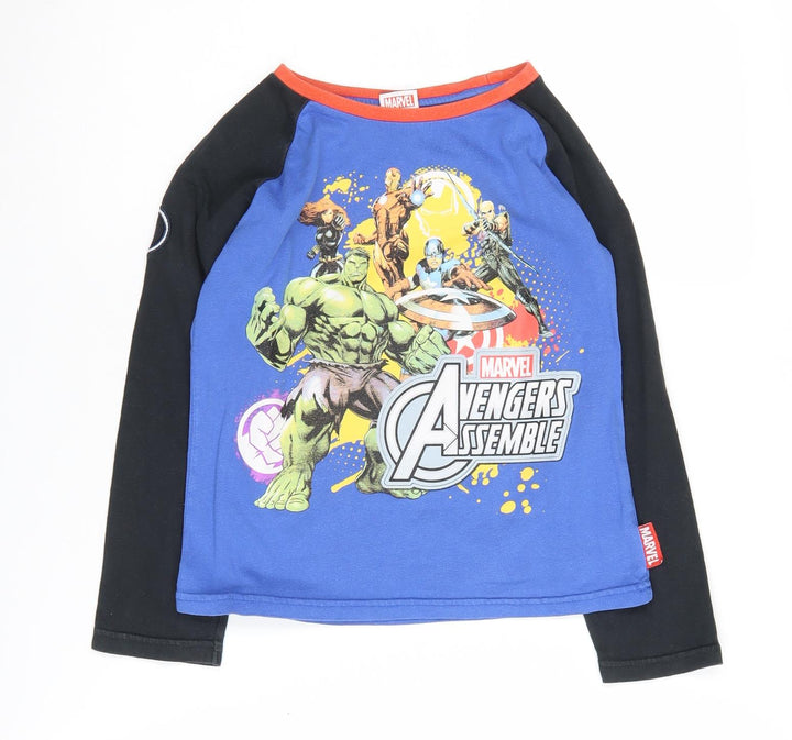 Marvel Avengers Boys Blue Graphic T-Shirt, 7-8 Years