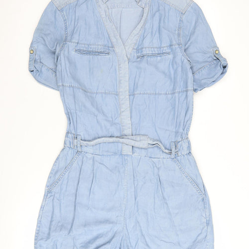 AllSaints Women's Blue Playsuit - Size 10, Casual Summer Style