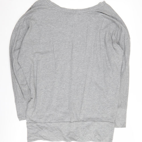 DKNY Women’s Grey Studded Pullover Sweatshirt Medium