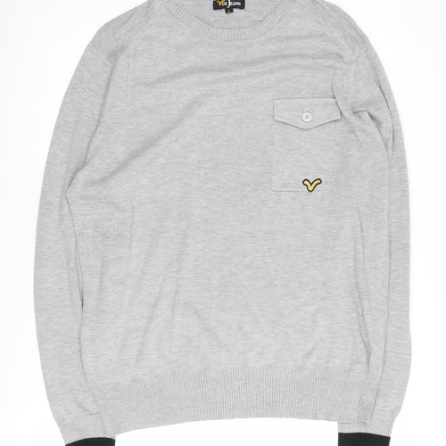 Voi Jeans Men's Grey L Pullover Crew Neck Jumper