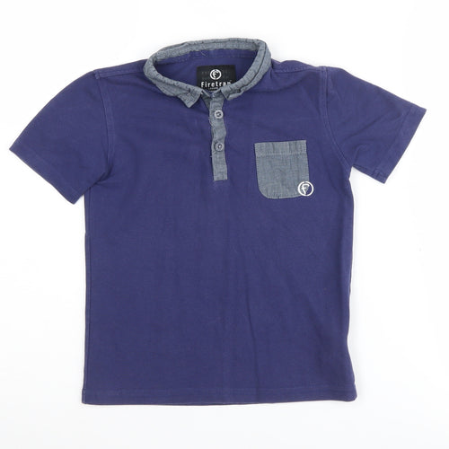 Firetrap Boys Blue Polo Shirt 5-6 Years Button Collar
