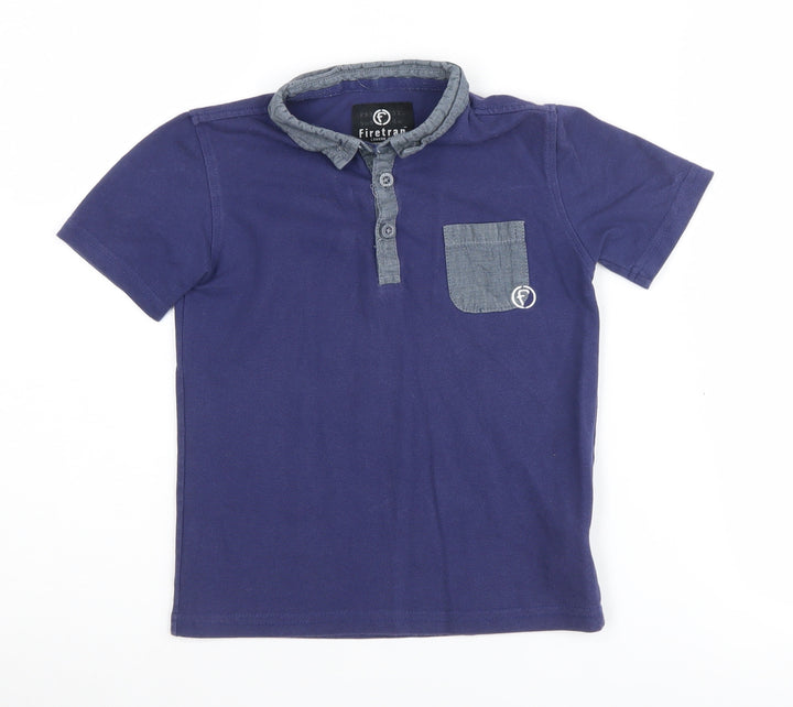 Firetrap Boys Blue Polo Shirt 5-6 Years Button Collar