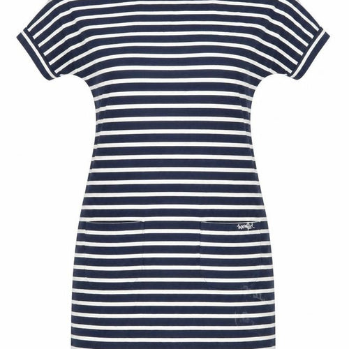Weird Fish Women's Blue Striped T-Shirt Dress Size 10