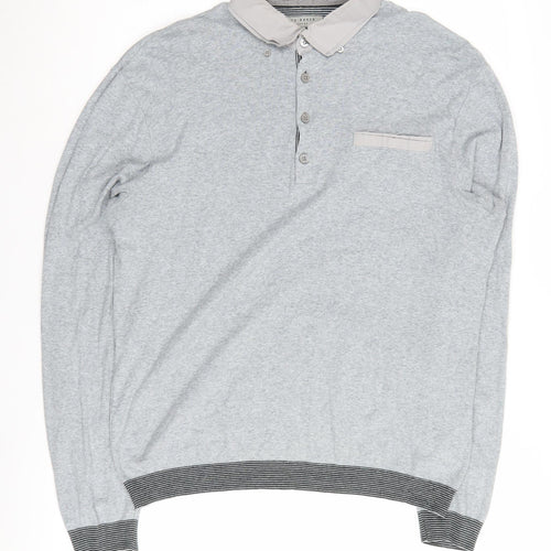 Ted Baker Men's Grey Collared Pullover Jumper M