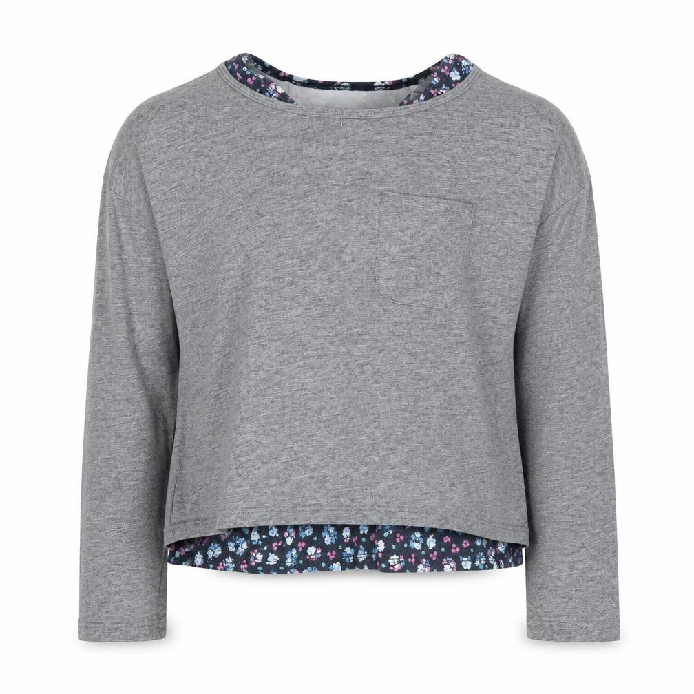 Abercrombie Kids Grey Girls Long Sleeve T-Shirt 7-8 Years