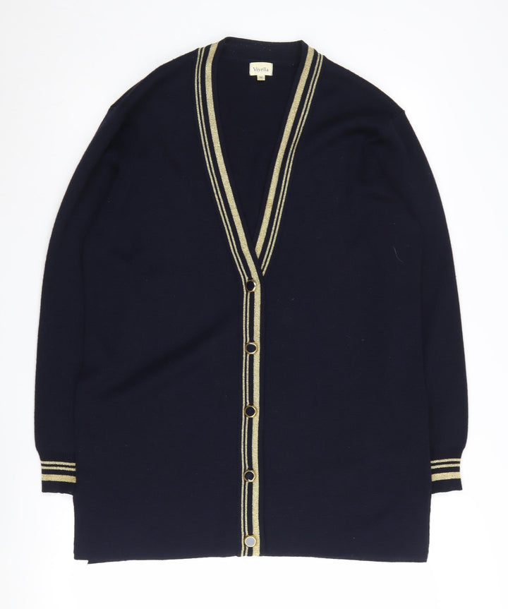 Viyella Women's Black V-Neck Cardigan, Medium