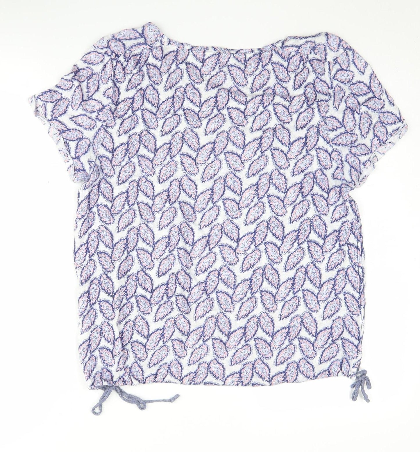 White Stuff Women's Multicoloured Linen T-Shirt, Size 12