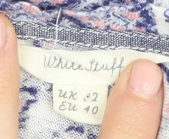 White Stuff Women's Multicoloured Linen T-Shirt, Size 12