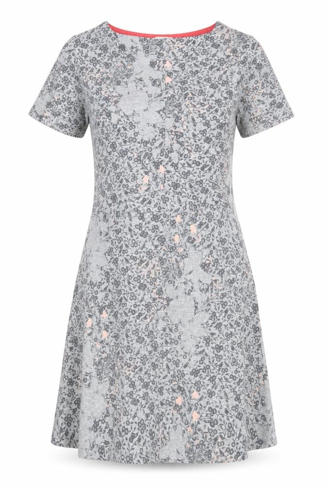 Front view of White Stuff Women's Grey Floral Dress, size 10