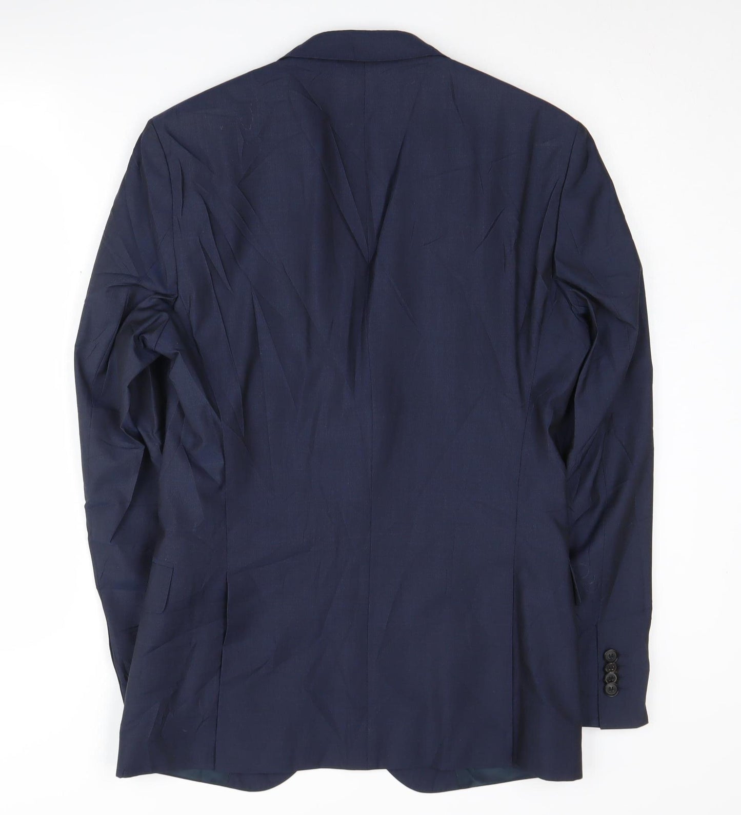 Hugo Boss Mens Blue Wool Silk Blazer, Size 38R, Formal