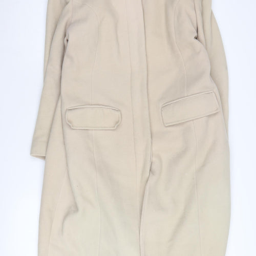 Amaranto Beige Women's Wool Long Overcoat Size 16