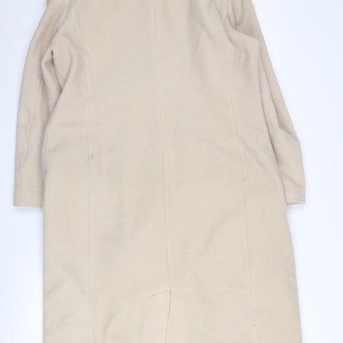 Amaranto Beige Women's Wool Long Overcoat Size 16
