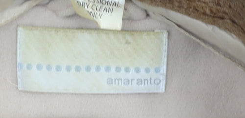 Amaranto Beige Women's Wool Long Overcoat Size 16