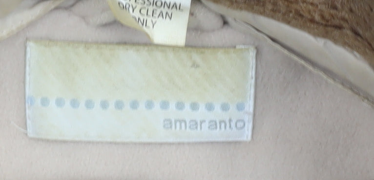 Amaranto Beige Women's Wool Long Overcoat Size 16
