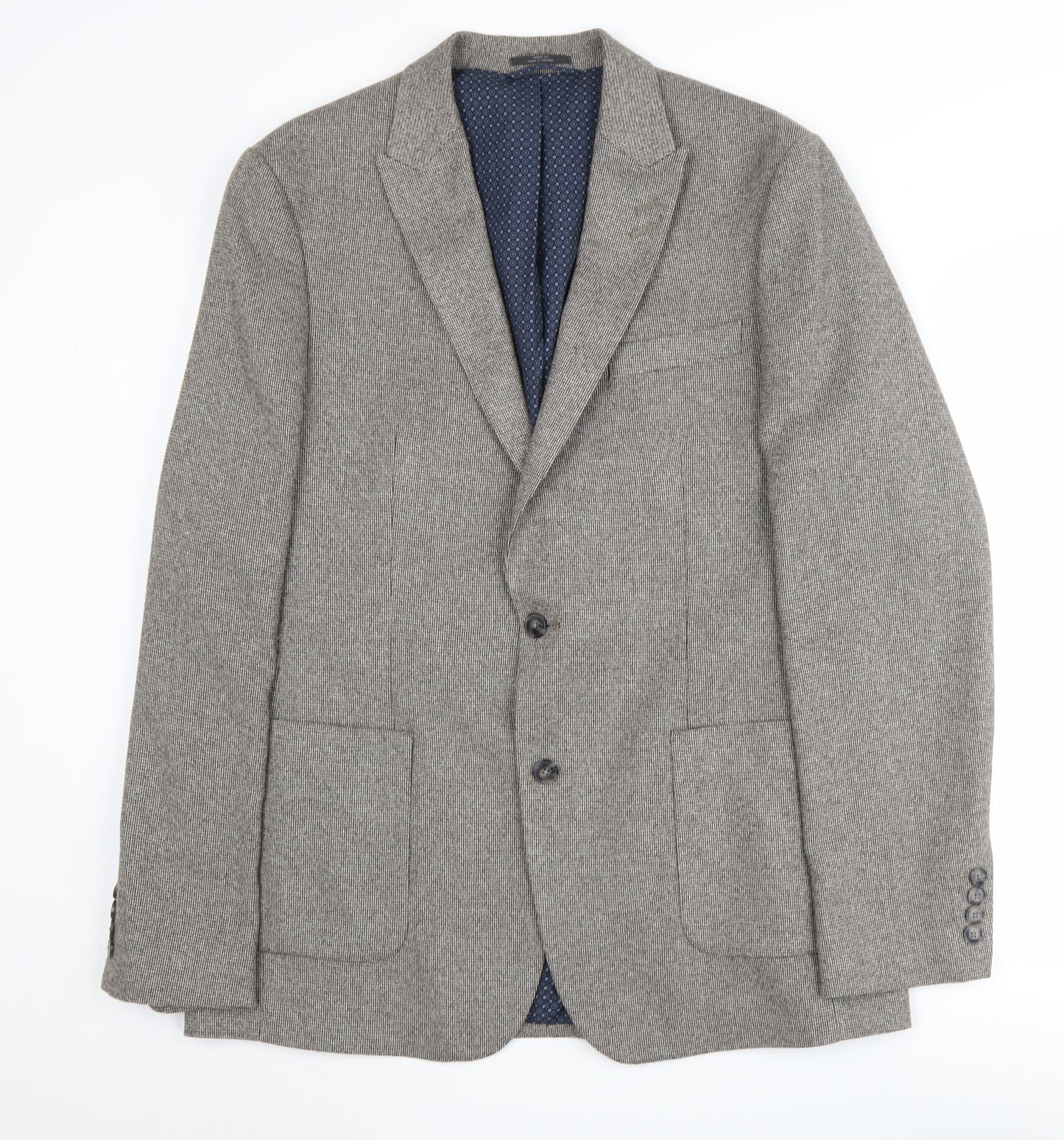 Marks and Spencer Men's Grey 42L Herringbone Blazer