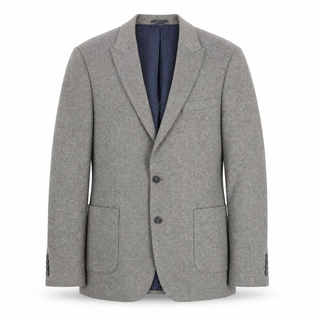 Front view of Marks & Spencer Men's Grey 42L Herringbone Blazer
