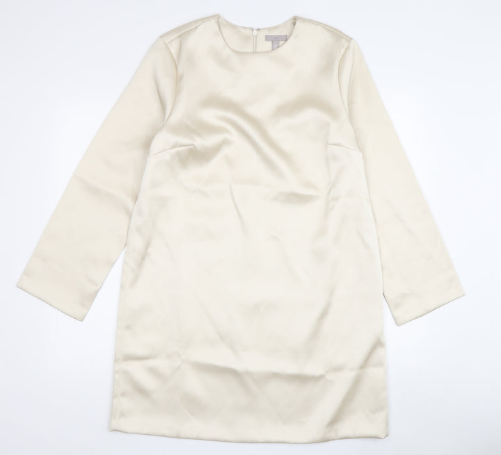H&M Women Ivory Long Sleeve Dress Size M