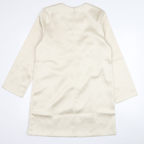 H&M Women Ivory Long Sleeve Dress Size M