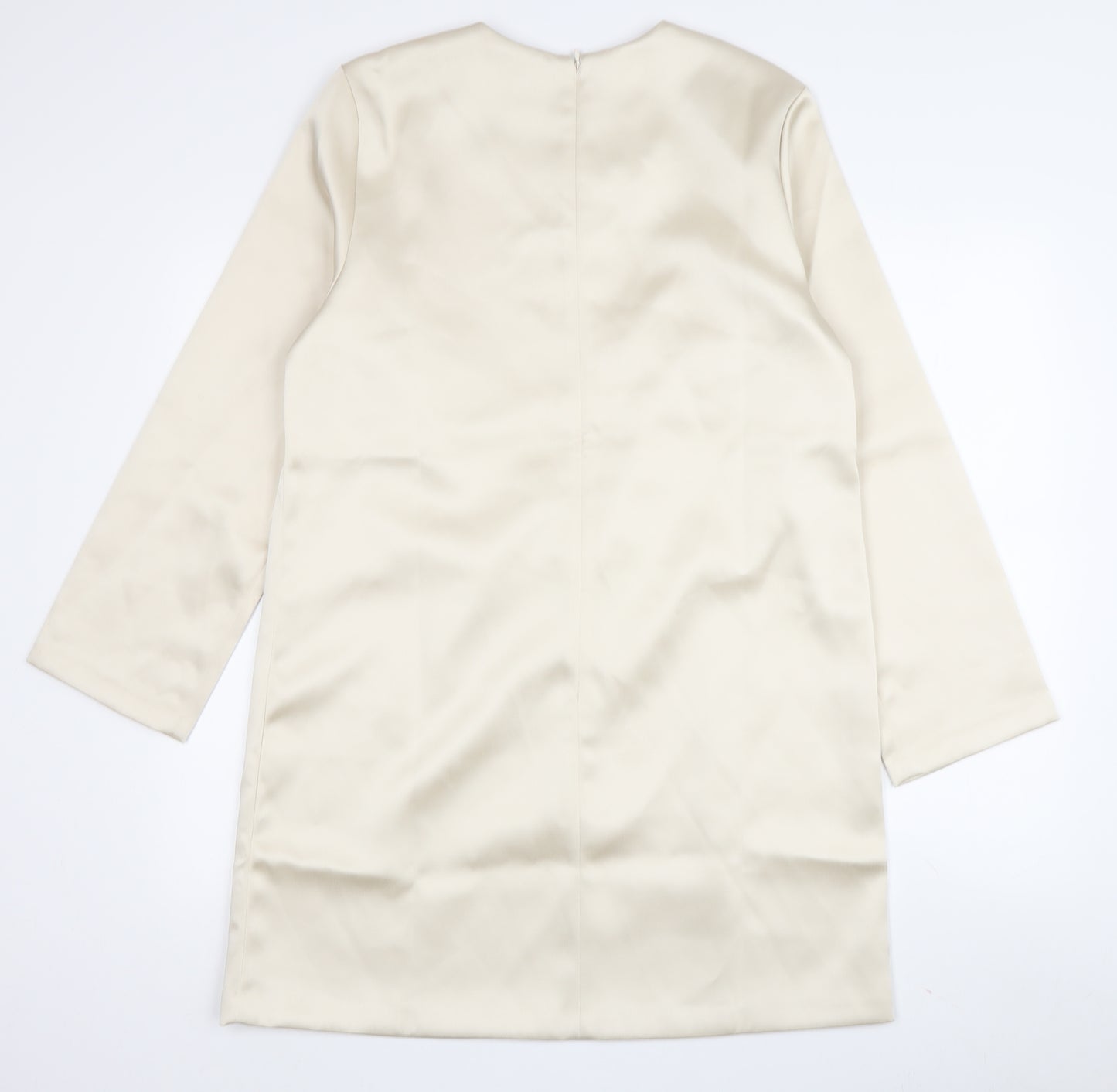 H&M Women Ivory Long Sleeve Dress Size M