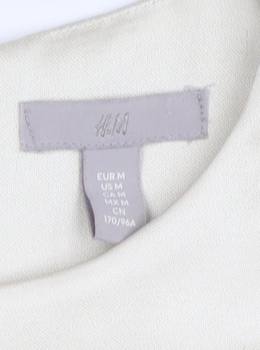 H&M Women Ivory Long Sleeve Dress Size M