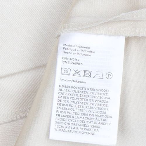 H&M Women Ivory Long Sleeve Dress Size M