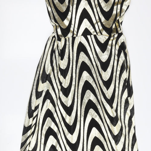 Et Vous Women's Gold Black A-Line Party Dress Size 14