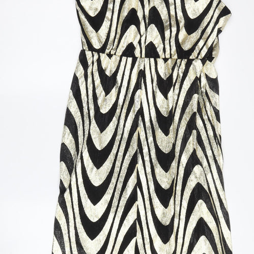 Et Vous Women's Gold Black A-Line Party Dress Size 14