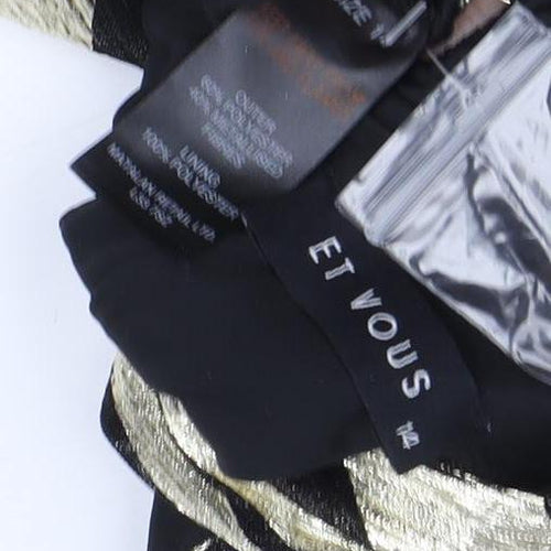Et Vous Women's Gold Black A-Line Party Dress Size 14