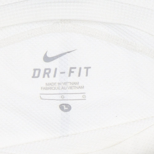 Nike Women's White Dri-FIT T-Shirt L