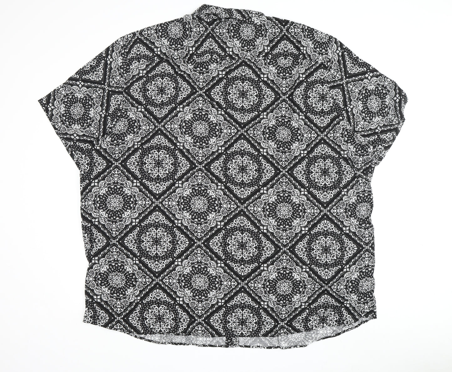 Jacamo Men's Black Geometric 3XL Button-Up Shirt