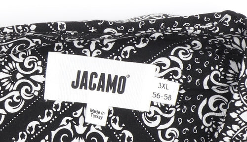 Jacamo Men's Black Geometric 3XL Button-Up Shirt