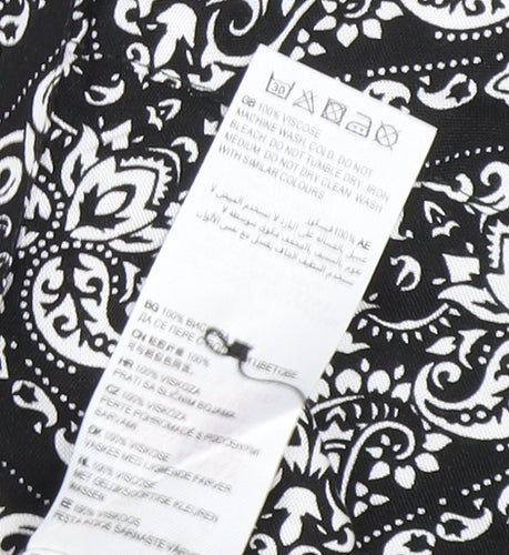 Jacamo Men's Black Geometric 3XL Button-Up Shirt