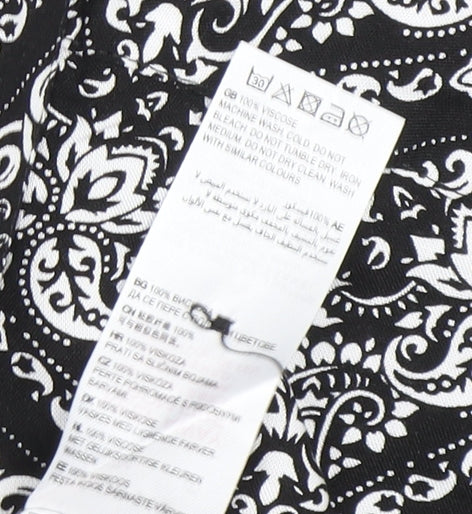 Jacamo Men's Black Geometric 3XL Button-Up Shirt