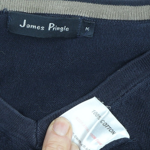 James Pringle Men's Blue Cotton Pullover Jumper M